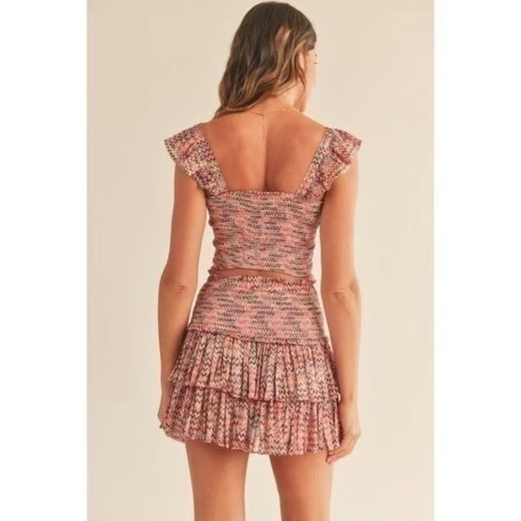 Chevron Ruffle Mini Skirt and top set - Picture 2 of 6